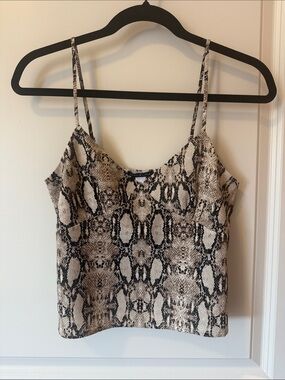 Snake-Print Spaghetti Strap Cami